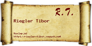 Riegler Tibor névjegykártya
